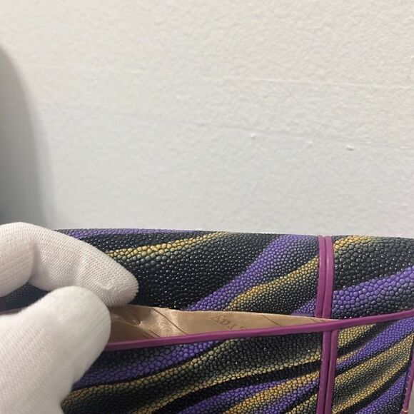 Stingray Skin Trifold Long Wallet - Picture 9 of 11